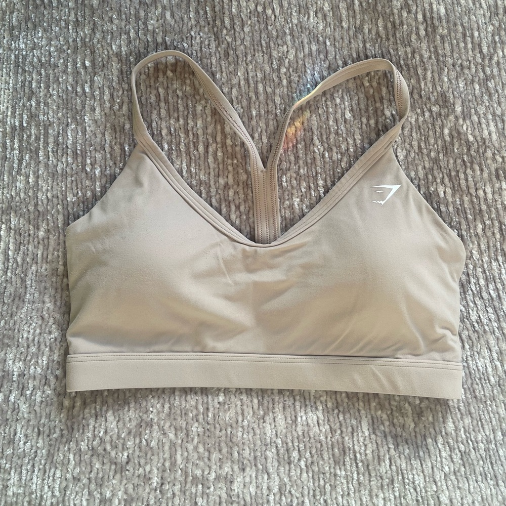 Gymshark Taupe V Neck Sports Bra PRICE FIRM